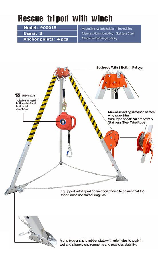 RESCUE TRIPOD WITH WINCH - 900015